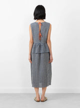 Tear Dress Navy Check by Sideline | Couverture & The Garbstore