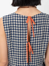 Tear Dress Navy Check by Sideline | Couverture & The Garbstore