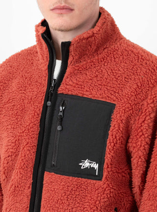 Sherpa Reversible Jacket Terracotta by Stüssy | Couverture & The Garbstore