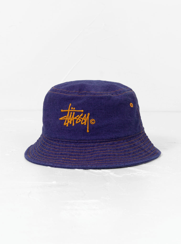 stussy copyright bucket hat purple
