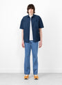 2CH Twin Wash Flare Fit Jeans Washed Indigo on model 