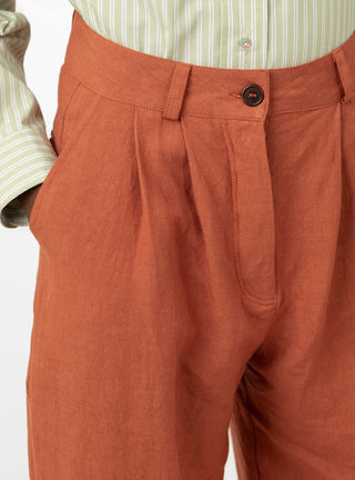 Eli Linen Shorts Terracotta by Cawley | Couverture & The Garbstore