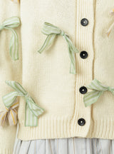 Rosa Cardigan With Bows Ecru by Cawley | Couverture & The Garbstore