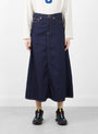 Denim 5-Pocket Maxi Skirt Blue Indigo BEAMS BOY