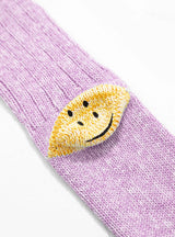 Rainbowy Happy Heel Socks Purple by Kapital | Couverture & The Garbstore