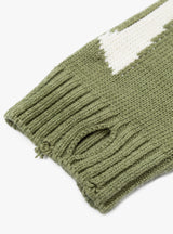 5G Cotton Knit BONE Crew Sweater Khaki by Kapital | Couverture & The Garbstore