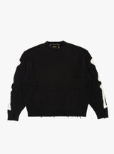 5G Cotton Knit BONE Crew Sweater Black