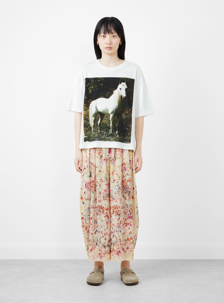 Classic T-Shirt White Horse Anntian on model 