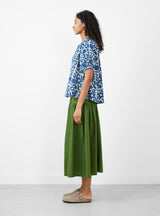 Lumina Popover Blouse Batik Floral Indigo by Apiece Apart | Couverture & The Garbstore