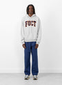 Logo Hoodie Melange Grey FUCT on model 