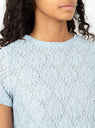 Adina T-Shirt Lace Floral Blue on model close up