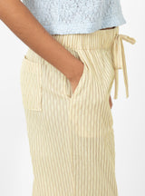 Andi Trousers Cotton Seersucker Stripe Yellow Rejina Pyo close up