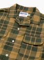 Long Sleeve Camp Collar Olive Plaid Brother Brother