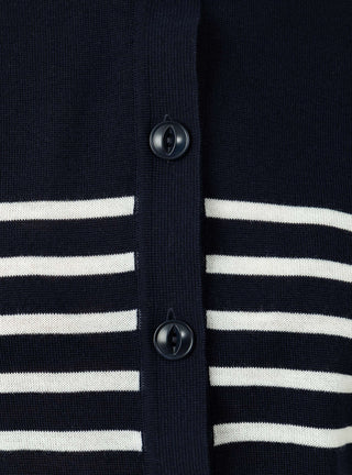 Foxtail Stripe Cardigan Navy/Ecru YMC