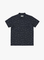 YMC Malik Shirt Navy & Ecru Front Flat
