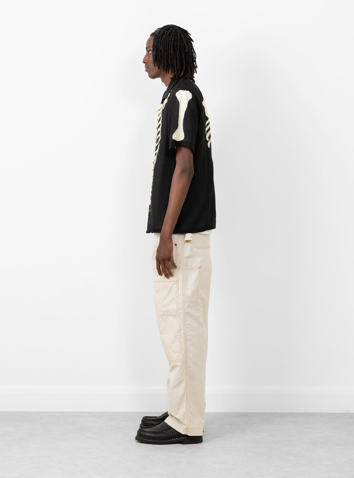 Silk Rayon BONE Aloha Shirt Black by Kapital | Couverture & The 