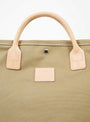 Canvas Utility 2 Way Bag Natural Heritage Leather At The Garbstore Close Up