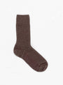 Rib Overankle Socks Teak Brown/Angle Burgundy Baserange at Couverture & The Garbstore