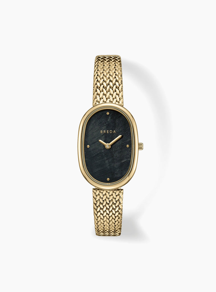 Jane Tethered Watch Gold and Black from BREDA at Couverture & The Garbstore
front 
