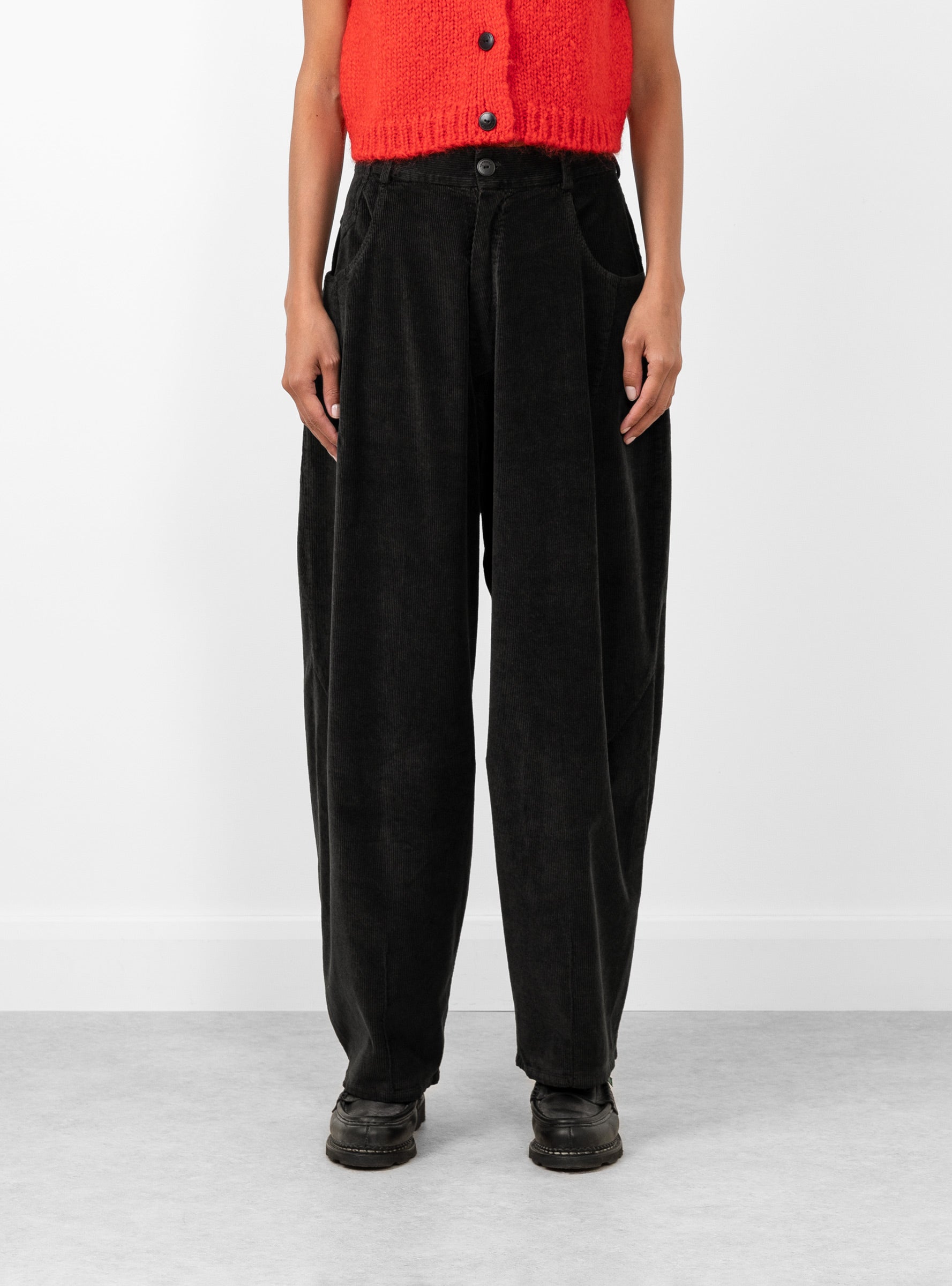 Corduroy Baggy Pants Black by Couverture & The Garbstore 