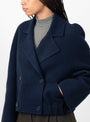 Jamilah Jacket Navy by Christian Wijnants at Couverture and The Garbstore close up 
