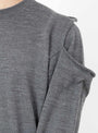 Border Knit Pullover Grey by TOGA VIRILIS at Couverture and The Garbstore shoulder detailing