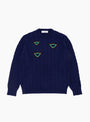 Cable Knit Pullover Navy by TOGA VIRILIS at Couverture and The Garbstore 