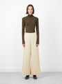 Classic Wide-Legged Trouser Pearl Corduroy by 7115 by Szeki at Couverture and The Garbstore on model 
