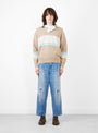 Stripe Polo Sweater Tan by TDR at Couverture and The Garbstore model profile