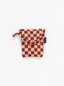 Puffy Earbud Case Pink Brown Check at Couverture and The Garbstore 