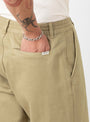 Clay Pants Khaki by foret at Couverture and The Garbstore close up on model