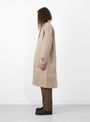 Tent Coat Khaki by foret at Couverture and The Garbstore on model side profile