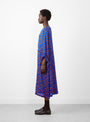 Chewing Dress Rust Blue Chess by Henrik Vibskov at Couverture and The Garbstore on model side profile