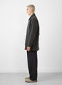 Wool & Nylon Half Coat Khaki Grey by Still By Hand at Couverture and The Garbstore side profile