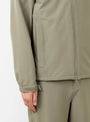 Soft Shell Jacket Green by Hiking Patrol at Couverture and The Garbstore close up on model 