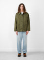 Mendal Ventile Welder's Jacket Olive by Pilgrim Surf + Supply at Couverture and The Garbstore on model 