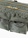 New TANKER Sling Bag W-Zip Sage Green by Porter Yoshida & Co at Couverture and The Garbstore pockets