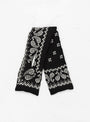 Linen Rayon Bandana Kesa Scarf Black by Kapital at Couverture and The Garbstore full scarf