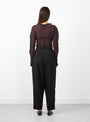 Wool Twill Layered Pants Black by TOGA at Couverture and The Garbstore rear shot