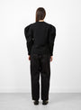 Melange Knit Cardigan Black by TOGA at Couverture and The Garbstore rear profile