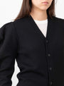 Melange Knit Cardigan Black by TOGA at Couverture and The Garbstore close up