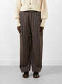 Japanese Boucle Striped Wool Georgia Trouser Brown Charcoal by Cawley at Couverture and The Garbstore