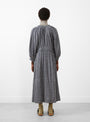 Carola Dress Navy Beige Check by Skall Studio at Couverture and The Garbstore rear shot