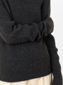 Lauren Manoogian Soft Rib Crewneck Jumper in Ink at Couverture and The Garbstore - close up