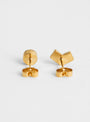 Mismatched Stud Earrings White by Grainne Morton at Couverture and The Garbstore rear 