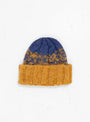 Hand Knit Fisherman Beanie Mustard & Blue by Sublime at Couverture and The Garbstore