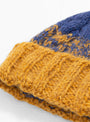 Hand Knit Fisherman Beanie Mustard & Blue by Sublime at Couverture and The Garbstore close up 