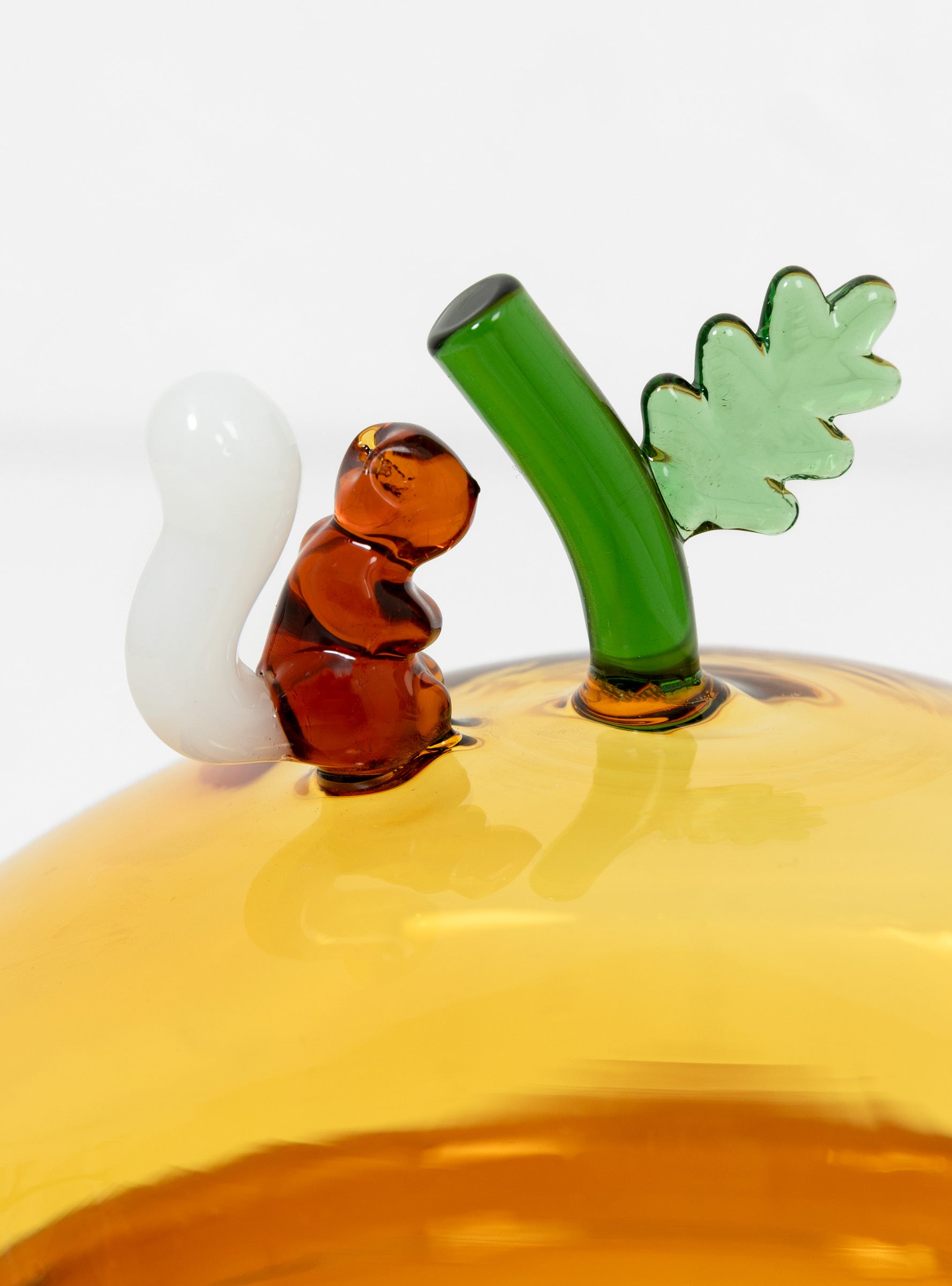 Campana Scoiattolo Ichendorf Acorns - Decorazione Natalizia In Vetro Borosilicato, Ambra, Fatto A Mano - Foto 3