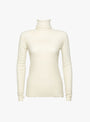 Sheer Gauze Turtleneck Crema by Modern Weaving at Couverture and The Garbstore
model front 