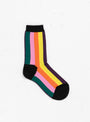 Rainbow Stripe Crew Socks Multi by Hansel from Basel at Couverture and The Garbstore sock 
